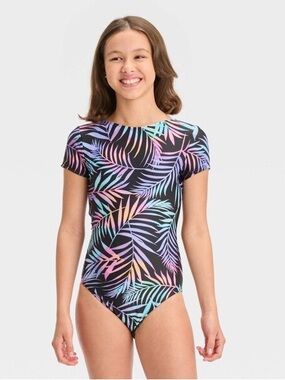 Target Art Class Girl' Electric Palm One Piece Swimuit